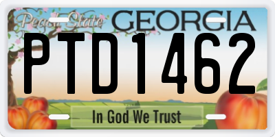 GA license plate PTD1462