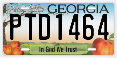 GA license plate PTD1464