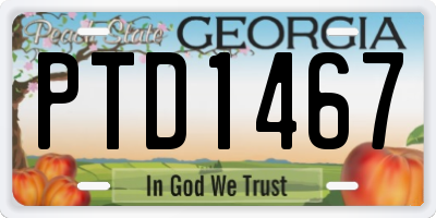 GA license plate PTD1467