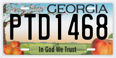 GA license plate PTD1468