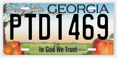GA license plate PTD1469