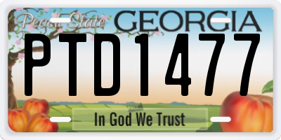 GA license plate PTD1477