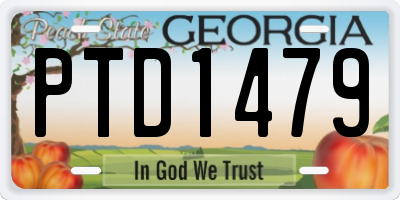 GA license plate PTD1479