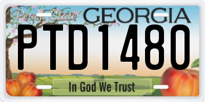 GA license plate PTD1480
