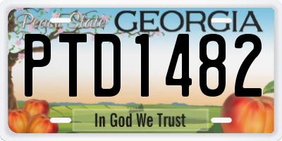 GA license plate PTD1482