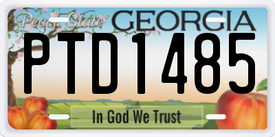 GA license plate PTD1485