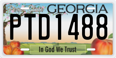 GA license plate PTD1488