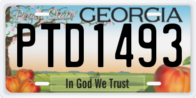 GA license plate PTD1493