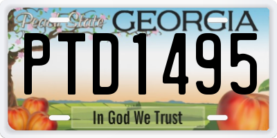 GA license plate PTD1495