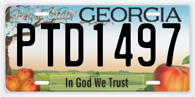 GA license plate PTD1497