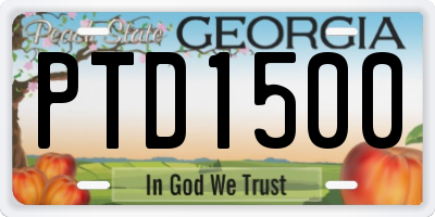 GA license plate PTD1500
