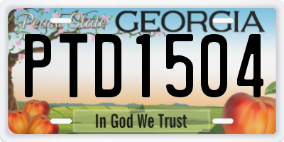 GA license plate PTD1504