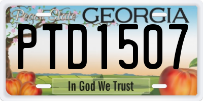GA license plate PTD1507