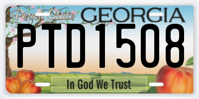 GA license plate PTD1508