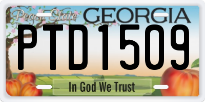 GA license plate PTD1509