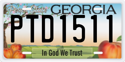 GA license plate PTD1511