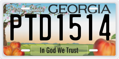 GA license plate PTD1514