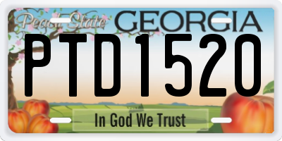 GA license plate PTD1520