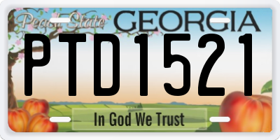 GA license plate PTD1521