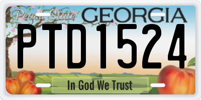 GA license plate PTD1524