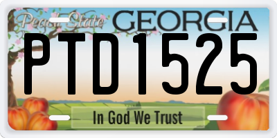 GA license plate PTD1525