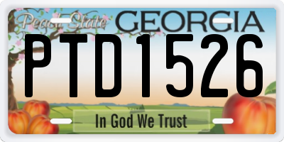 GA license plate PTD1526