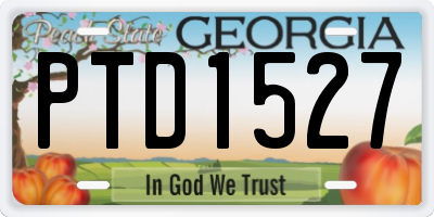 GA license plate PTD1527