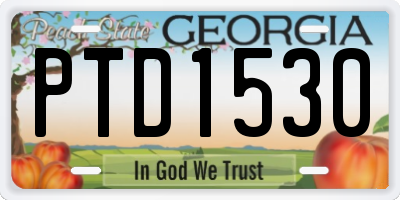 GA license plate PTD1530