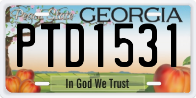 GA license plate PTD1531