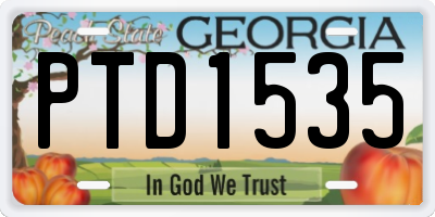 GA license plate PTD1535