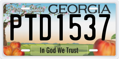 GA license plate PTD1537