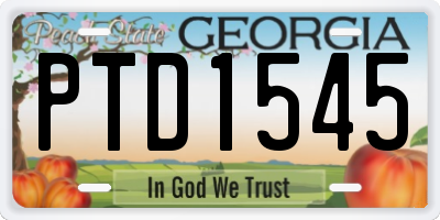 GA license plate PTD1545