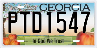 GA license plate PTD1547