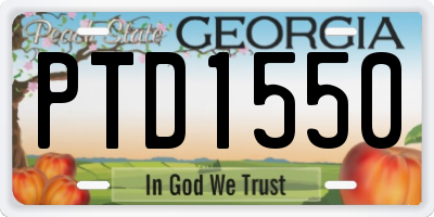 GA license plate PTD1550