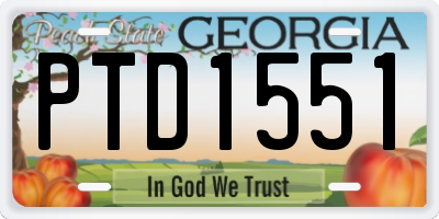 GA license plate PTD1551