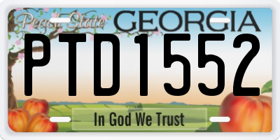 GA license plate PTD1552