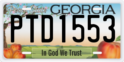 GA license plate PTD1553