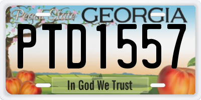 GA license plate PTD1557