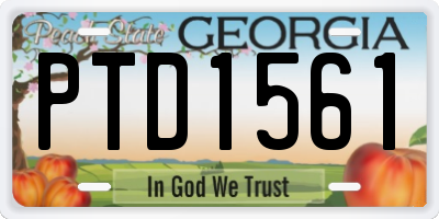 GA license plate PTD1561