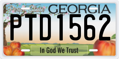 GA license plate PTD1562