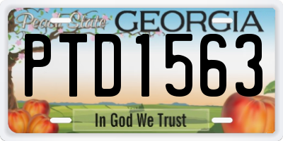 GA license plate PTD1563