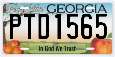 GA license plate PTD1565