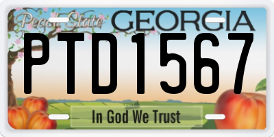 GA license plate PTD1567