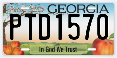 GA license plate PTD1570