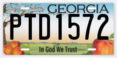 GA license plate PTD1572