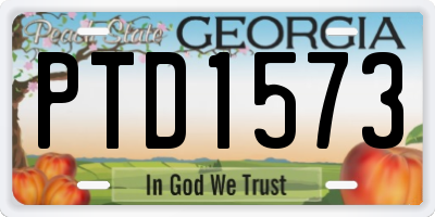 GA license plate PTD1573