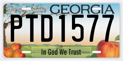 GA license plate PTD1577