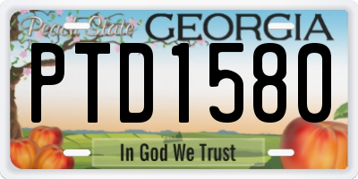 GA license plate PTD1580