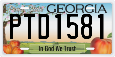 GA license plate PTD1581