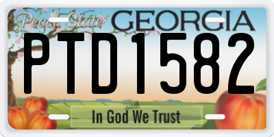 GA license plate PTD1582